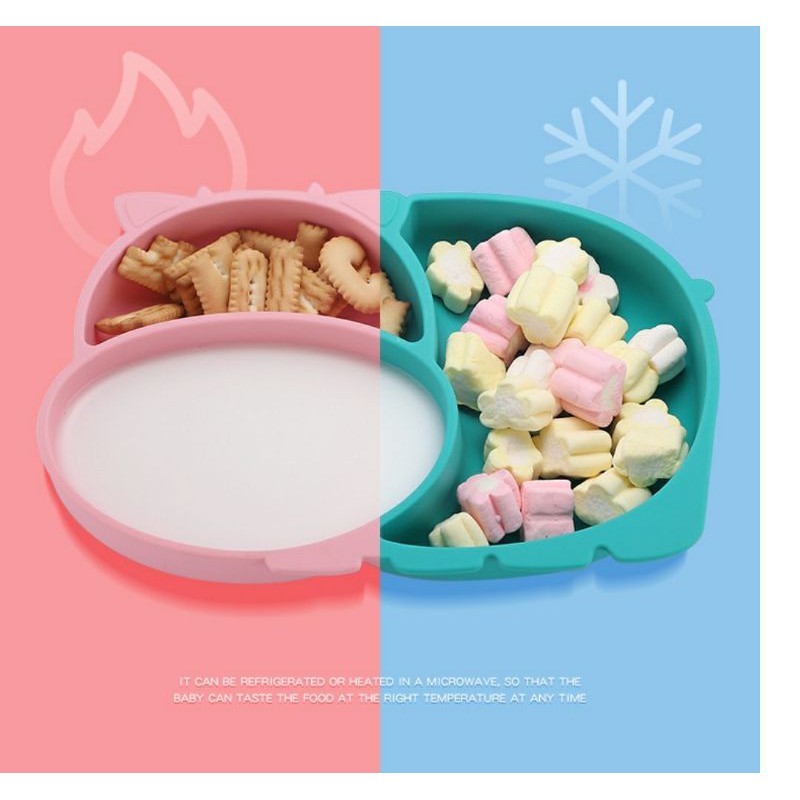 khay ăn dặm silicon chống lật ( Hình Con Bò Sữa )