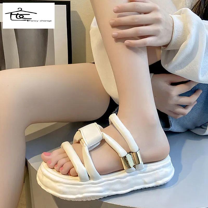 Dép Sandal Đế Dày Thoải Mái Thời Trang Đi Biển Mùa Hè Cho Nữ
