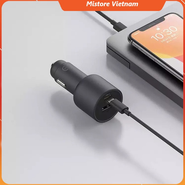 Cốc Sạc Ô Tô Nhanh 2 cổng 100W Xiaomi 1A1C kèm cáp C to C - Tẩu sạc điện thoại, máy tính bảng Xiaomi