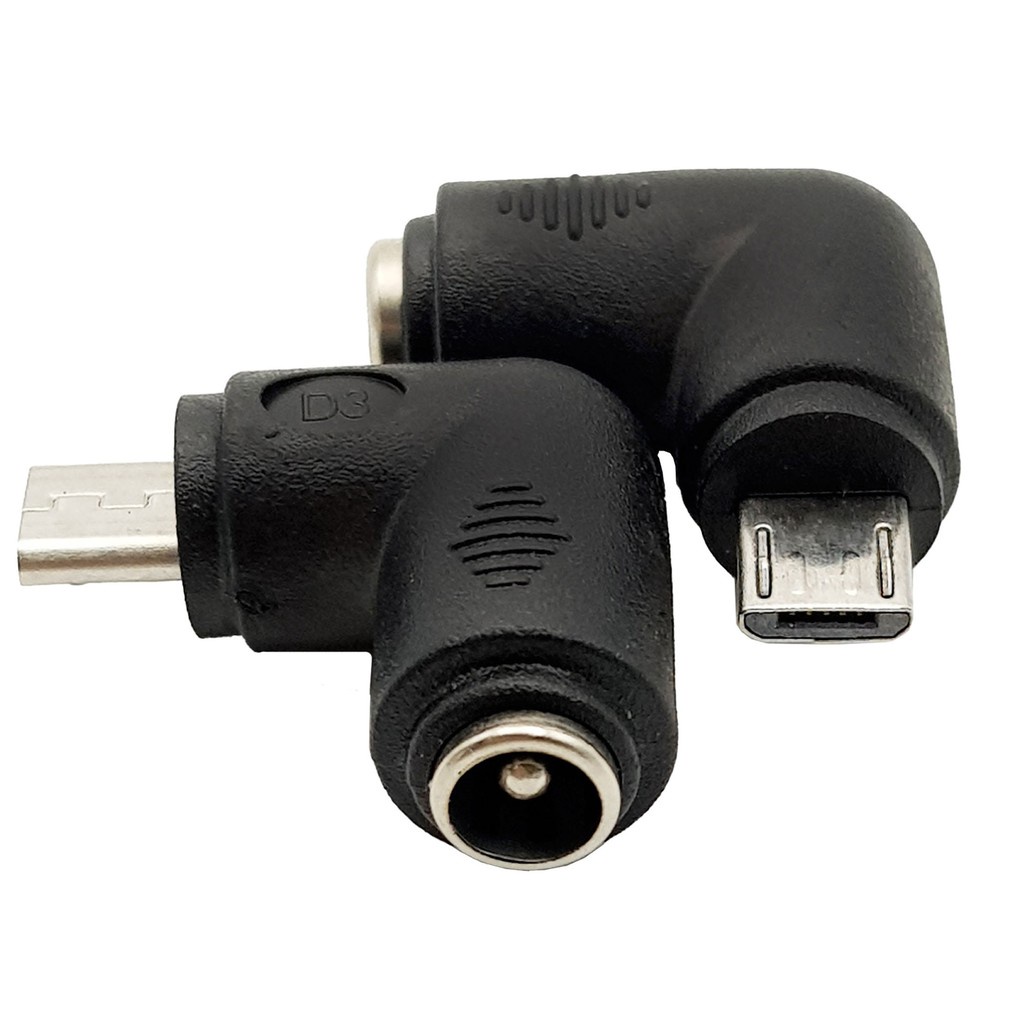 Đầu chuyển đổi DC 5.5x2.1mm sang Micro USB vuông góc