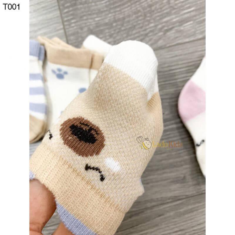 Sỉ 10 set tất lưới cổ ngắn cho bé mùa hè Robibabi, tất kid socks cho bé (10 set = 50 đôi)