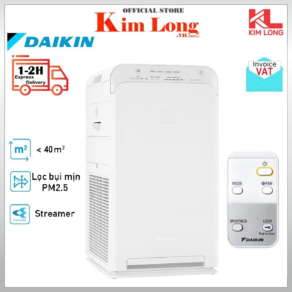 Máy Lọc không khí Daikin MC55UVM6 41m2, Công nghê Streamer Hàng Chính Hãng