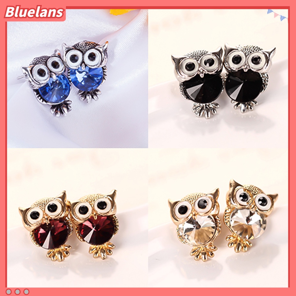 Đôi bông tai hình chú cú mèo đính đá xinh xắn cho nữ