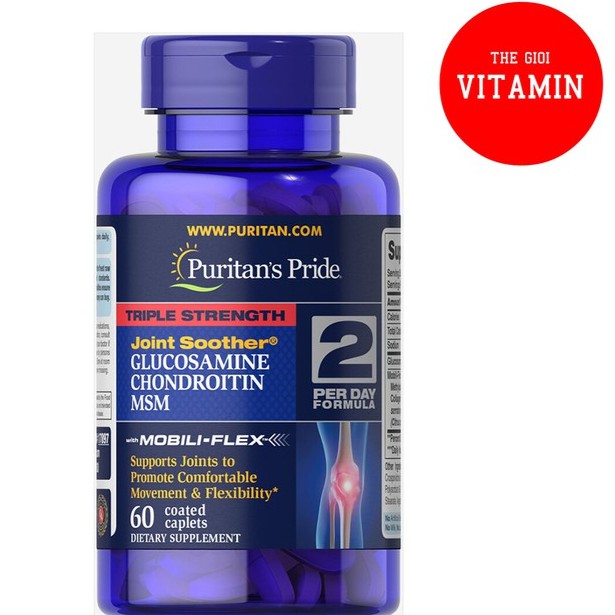 Viên uống xương khớp TRIPLE STRENGTH Glucosamine, Chondroitin & MSM Joint Soother® 60 viên - Mỹ