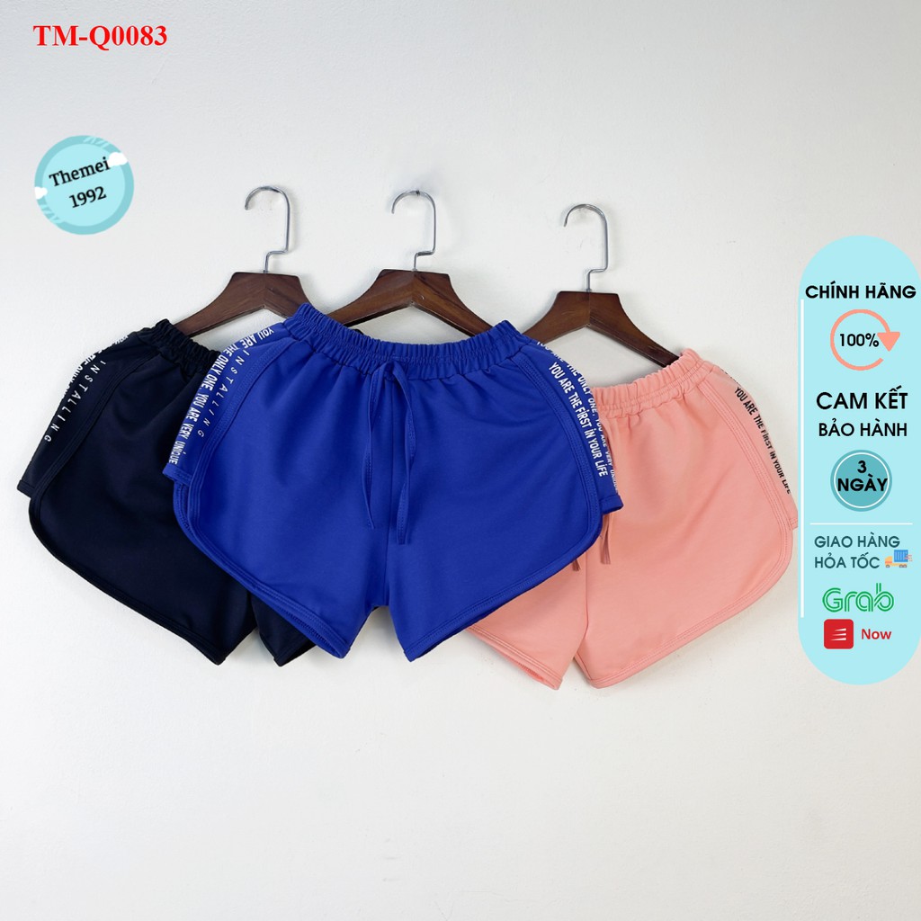 Quần đùi short nữ THE MEI 1992 cao cấp - Quần sooc nữ Umi thể thao nhiều màu viền in chữ bắt mắt