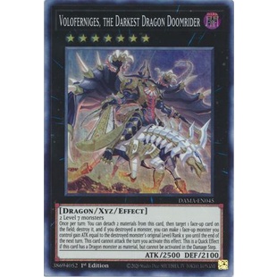 Thẻ bài Yugioh - TCG - Voloferniges, the Darkest Dragon Doomrider / DAMA-EN045'