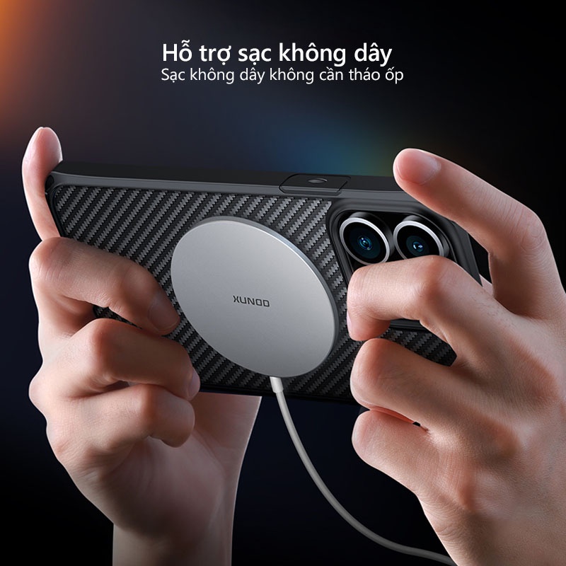Ốp lưng XUNDD iPhone 13 Mini / 13 / 13 Pro / 13 Pro Max, TPU chống sốc, Mặt lưng vân cacbon