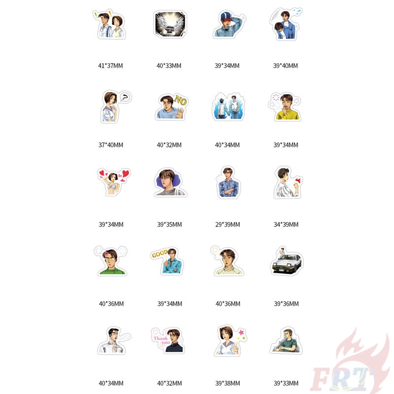 ❉ Initial D Stickers ❉ 40Pcs/Set Anime Fujiwara Takumi Speed Star DIY Decals Stickers for Diary Laptop Scrapbooks