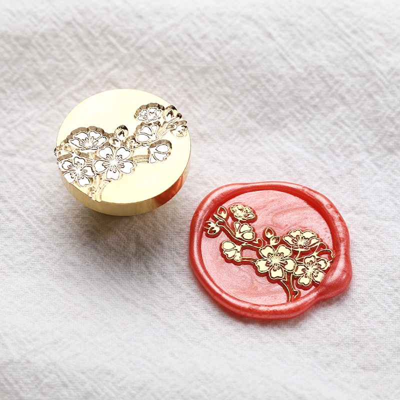 Sudisi Fire Lacquer Đầu Con Dấu Bằng Đồng Hai Kiểu Dáng Mới Dòng Cây Hoa Lily of the Lily of the Lily of the Lily of Lacquer