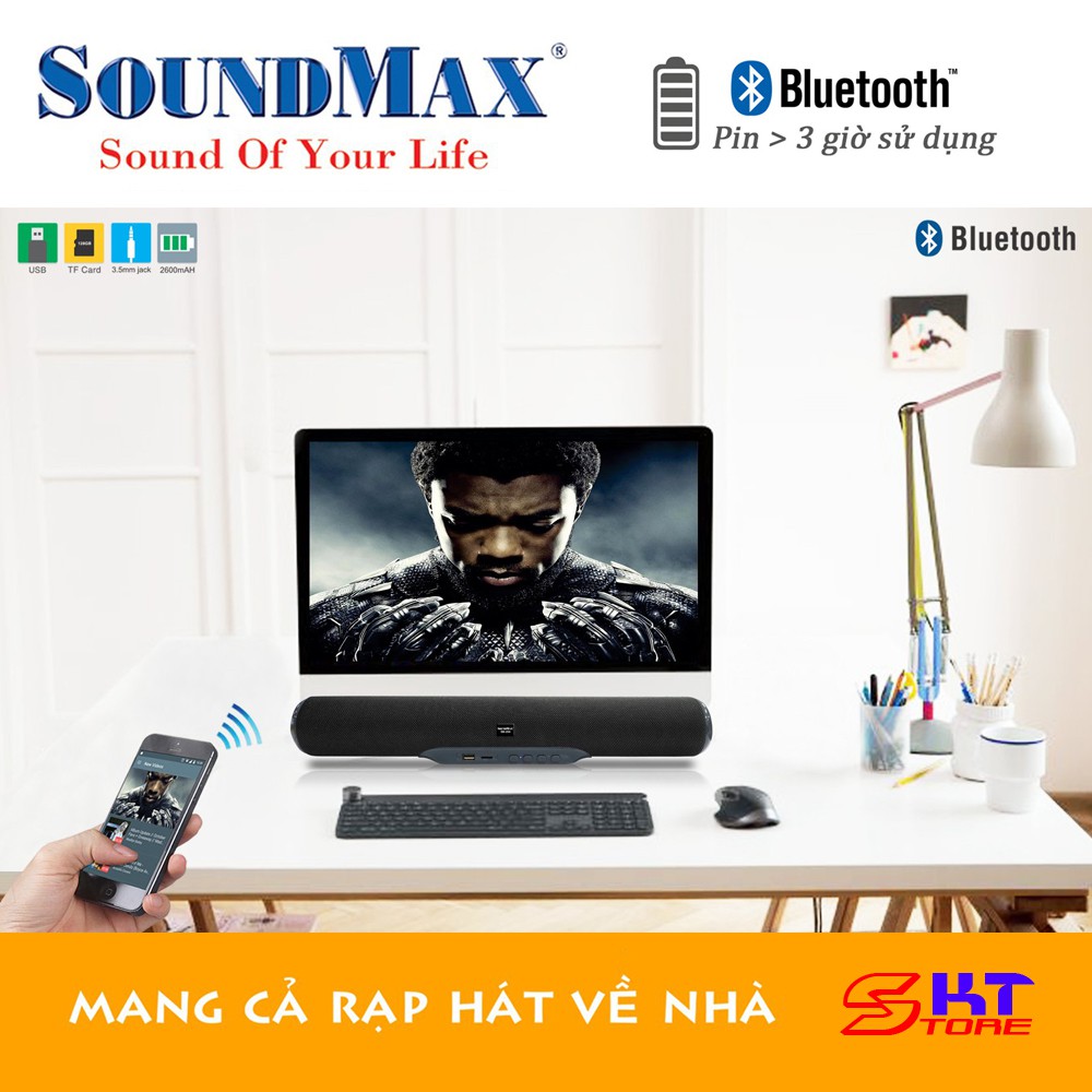 Loa Vi Tính Bluetooth SoundMax SB204 - Hàng Chính Hãng