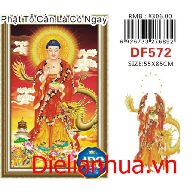 TRANH ĐÁ  PHẬT TỔ TRANH ĐÍNH ĐÁ CHƯA ĐÍNH DF572(55×85cm)