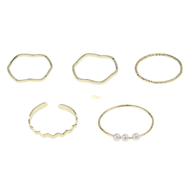 Flgo Bộ Nhẫn Hình Học Đơn Giản Cá Tính Hợp Thời Trang