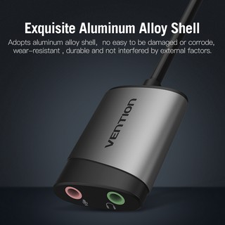 Bộ chuyển đổi âm thanh Vention thẻ âm thanh USB của sang micrô 3,5 mm Âm thanh nổi 2 trong 1
