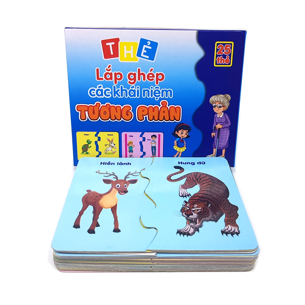 Thẻ FlashCard Thông Minh Glenn Doman, Đồ Chơi Lắp Ghép Tương Phản Cho Bé