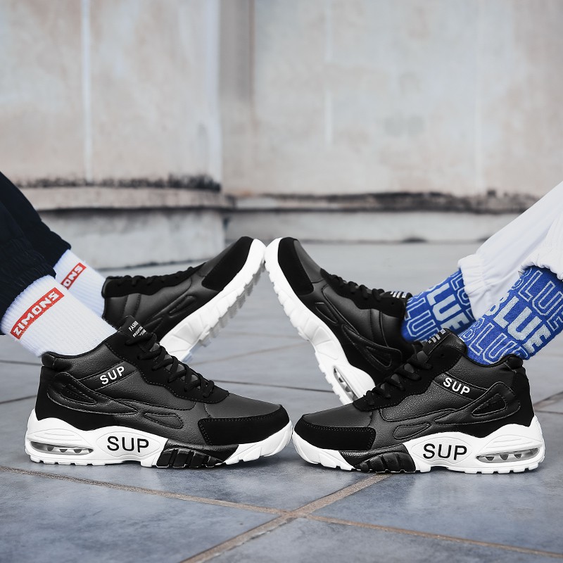 【 Ready Stock 】 SUPREME 100% air cushion Men Women High-top Sneakers SUP fashion outdoor running shoes Basketball shoes