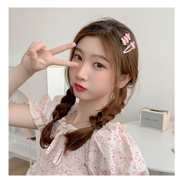 (MớI) Kẹp TóC HìNh Hoa Tulip Dễ Thương Cho Nữ