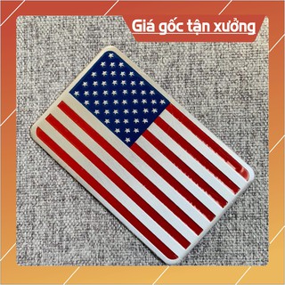 Tem LOGO huy hiệu nhôm dán xe máy lá cờ độc đáo