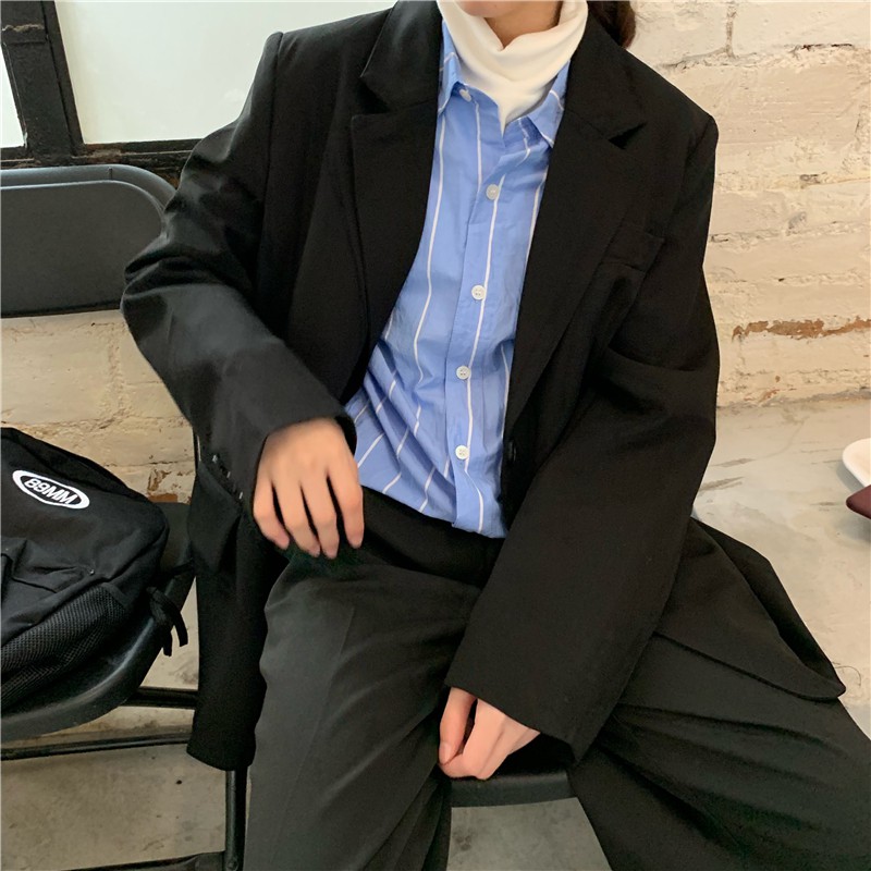 [SẴN]-Áo blazer 2 màu Nâu/Đen (C69)