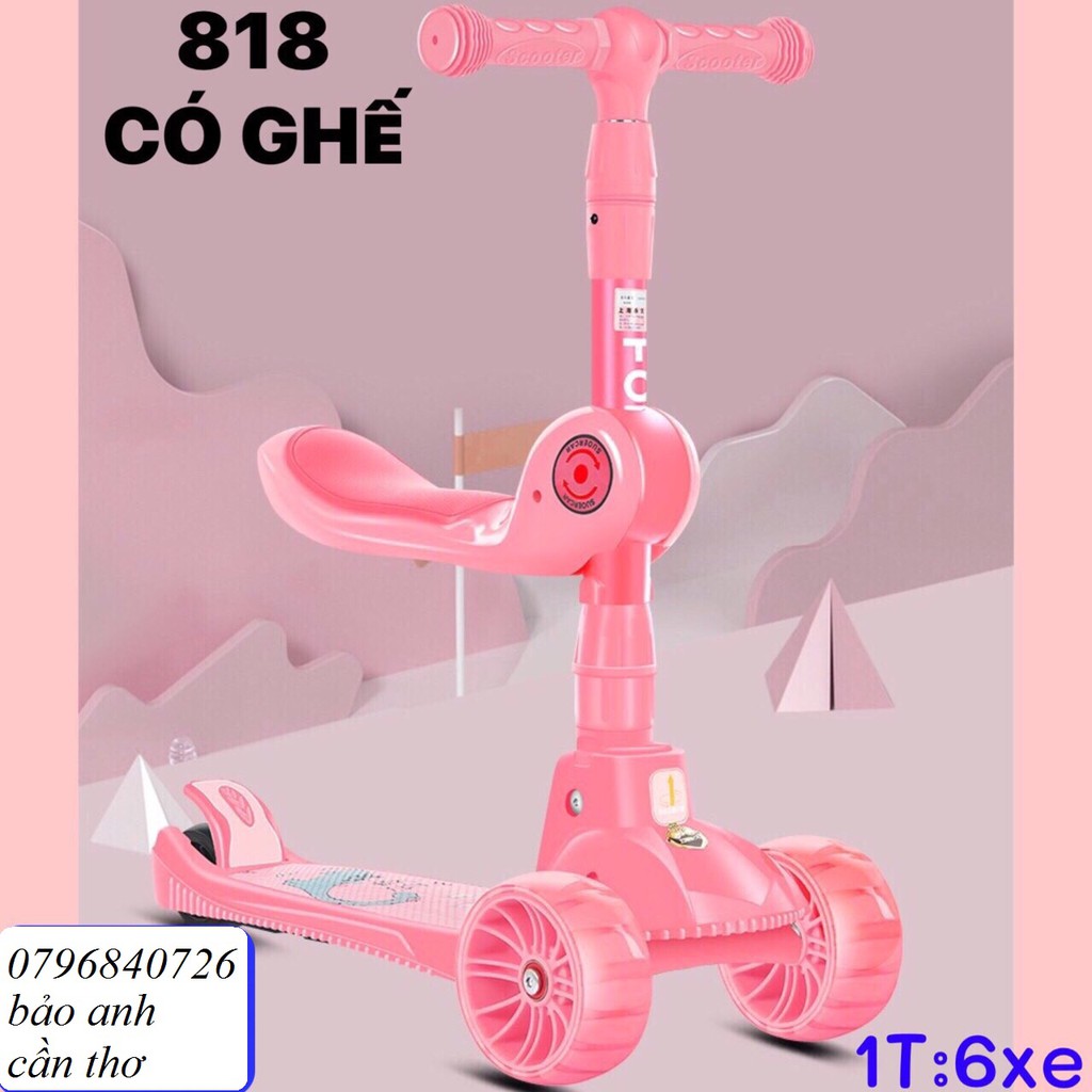 Xe scooter có yên nhúng cho bé nhạc đèn chớp