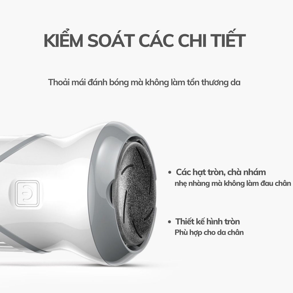 Máy chà gót chân, tẩy tế bào chết gót chân tại nhà IMONE 2323RPM tốc độ kép, cầm tay không dây MCG01