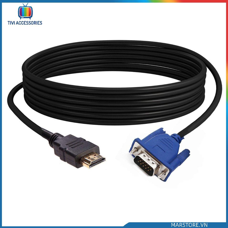 Cáp chuyển đổi cổng HDMI sang cổng VGA 15 pin độ phân giải cao HD màu đen dùng cho PC / Laptop / Máy tính bảng