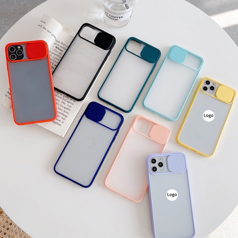 Ốp điện thoại có nắp trượt bảo vệ máy ảnh cho Iphone 12 11 Pro Max 8 7 6 6s Plus Xr Xs Max X Se 2020
