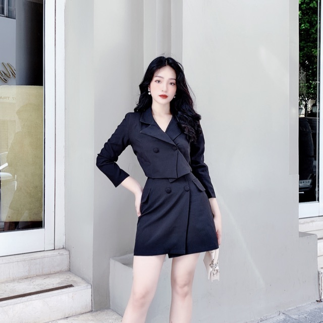 Set blazer croptop chân váy SE561 KYMIE