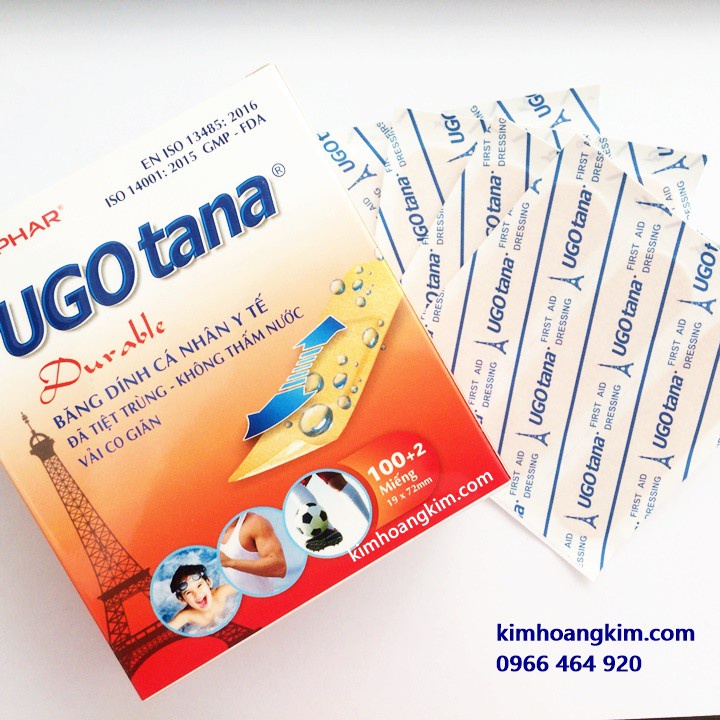 10 miếng Băng cá nhân y tế Ugotana 19 mm x 72 mm