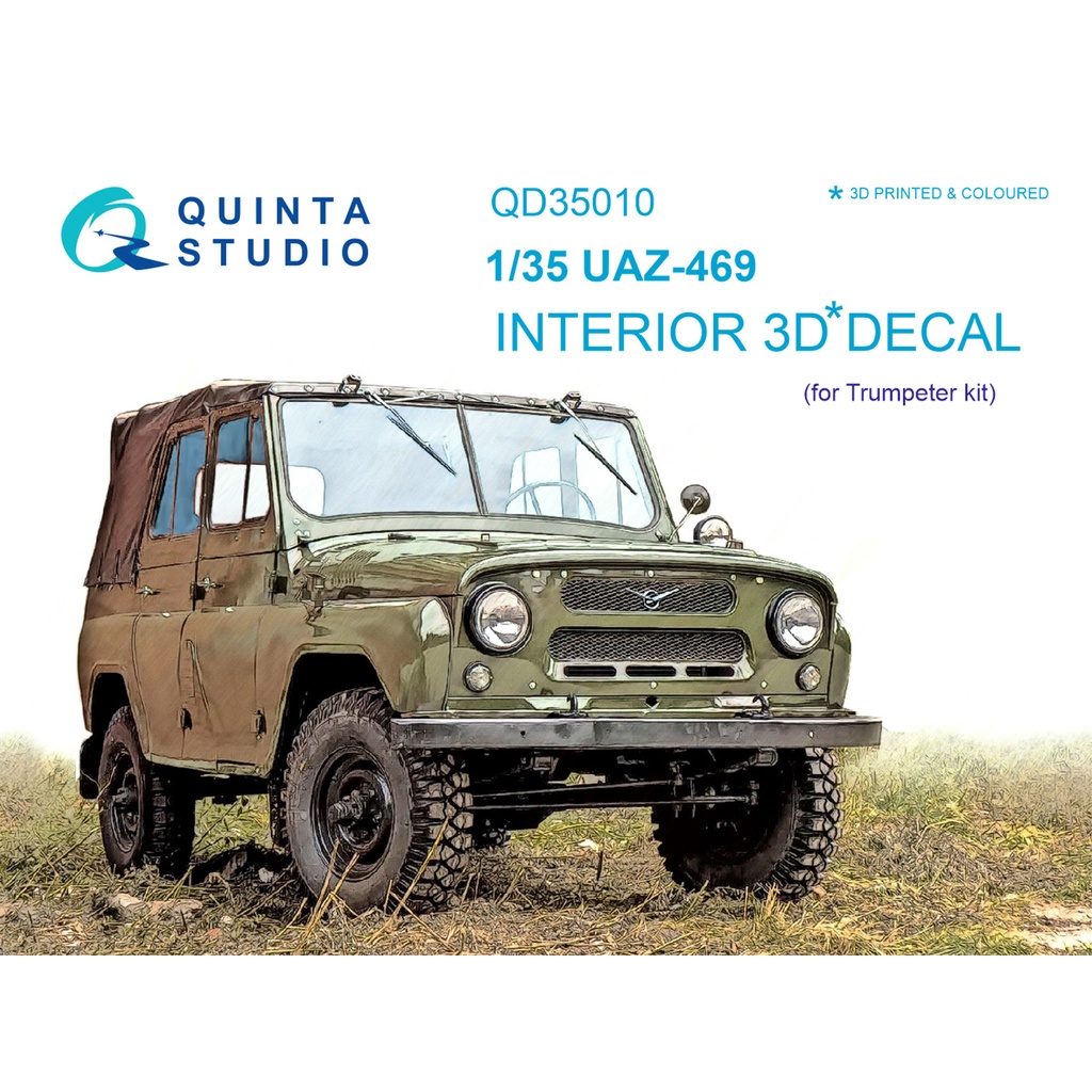 Decal 3D | Nội thất  cabin xe ô tô UAZ-469 tỷ lệ 1/48 | Quinta Studio