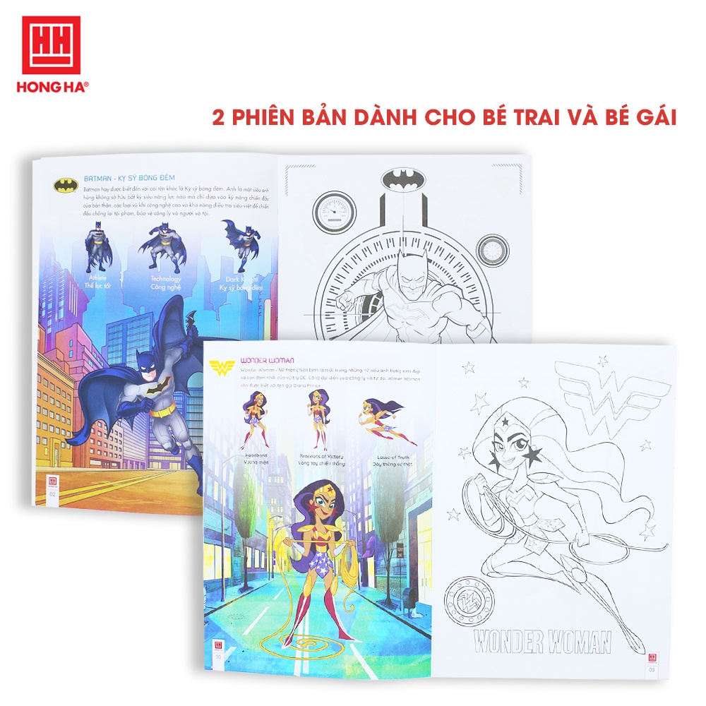 Tập tô màu Super Heroes Hồng Hà hình ảnh bản quyền từ DC Comics dành cho bé từ 3 tuổi