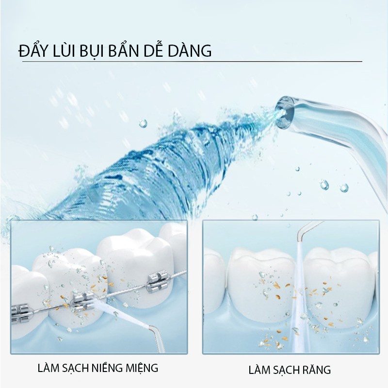 Máy tăm nước cầm tay Oral Irrigator -Tăm nước vệ sinh răng miệng cực sạch công nghệ Châu Âu - 3 chế độ xịt-BH 12 tháng