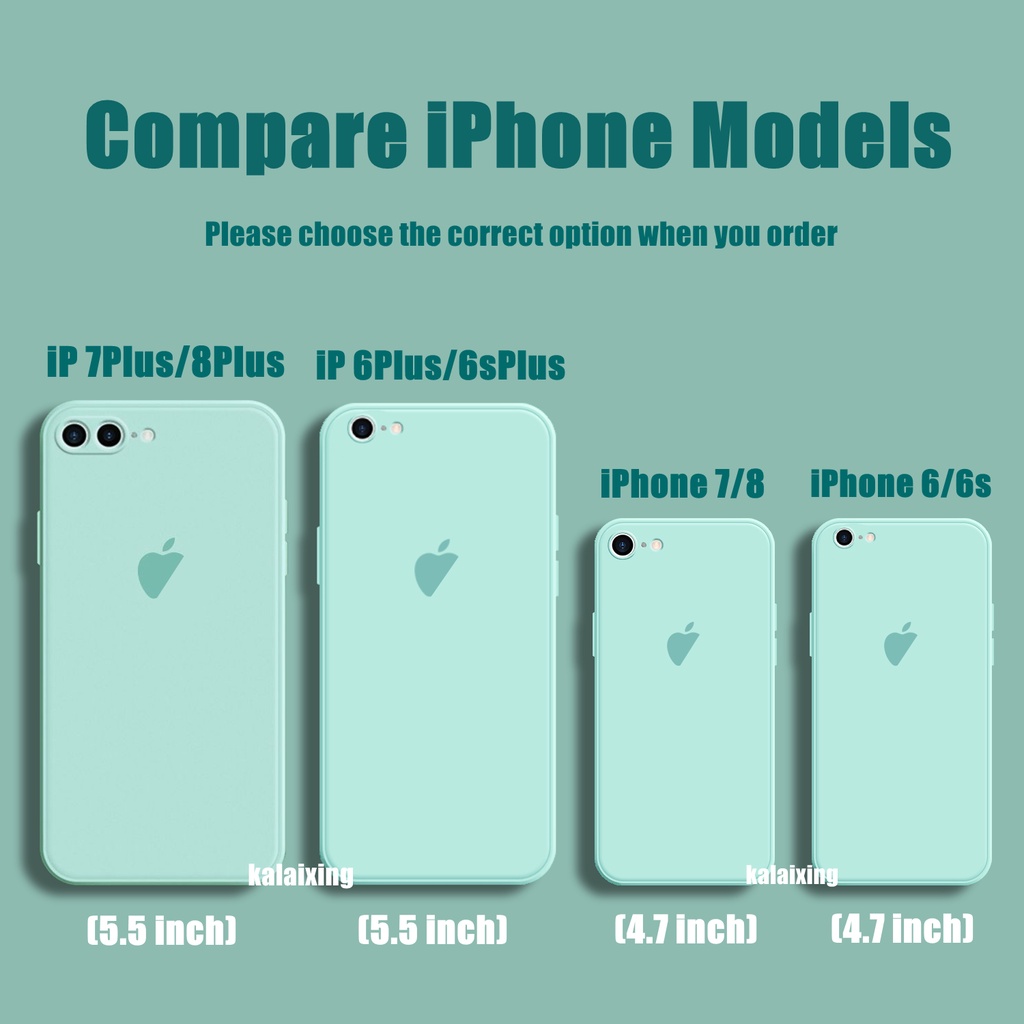 Ốp lưng iPhone 7Plus 8 Plus 6 6s Plus 7+ 8+ XR Đường Viền Vuông Silicone Mềm | BigBuy360 - bigbuy360.vn