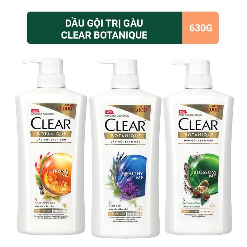 Dầu gội Clear thảo dược 630g và 900g