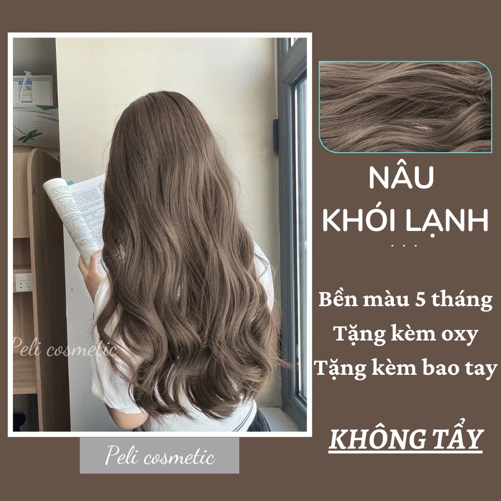 Thuốc nhuộm tóc . nhuộm tóc màu nâu khói lạnh ,