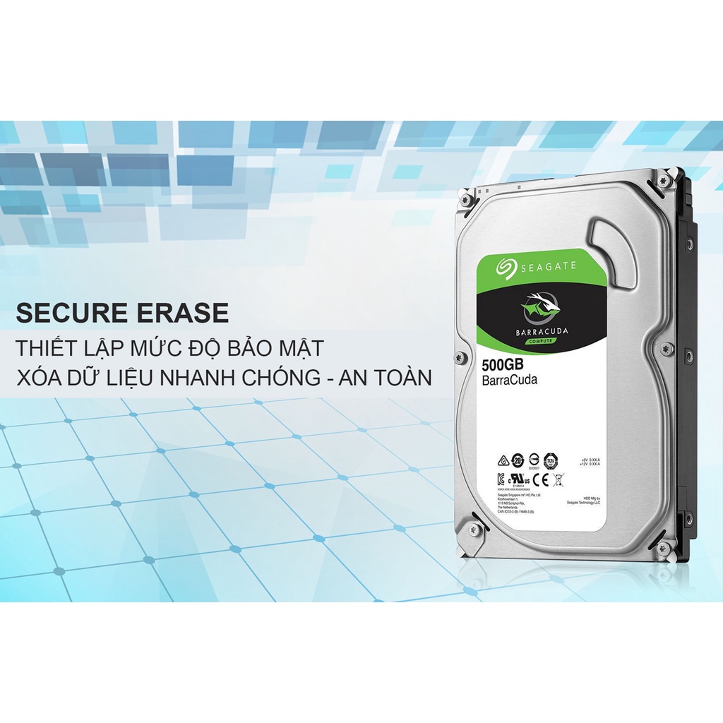 Ổ cứng HDD Seagate Barracuda 500GB - Bảo hành chính hãng 24 tháng