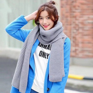 Khăn len đan tay - sợi to style Hàn Quốc