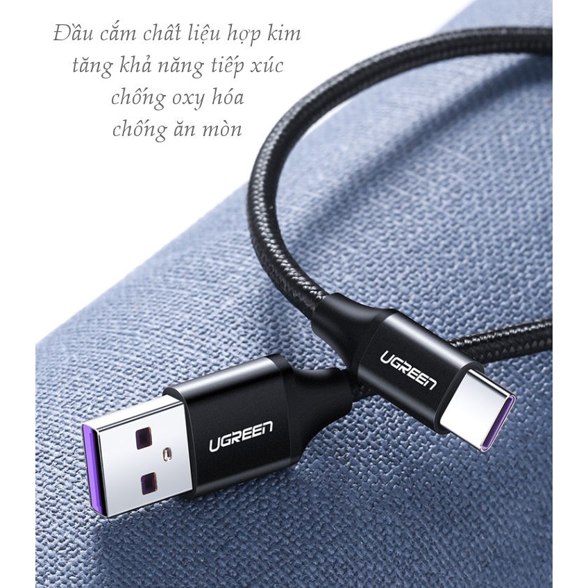 Dây cáp sạc và truyền dữ liệu USB type C, độ dài 0.5-1m UGREEN US279 công suất 40W