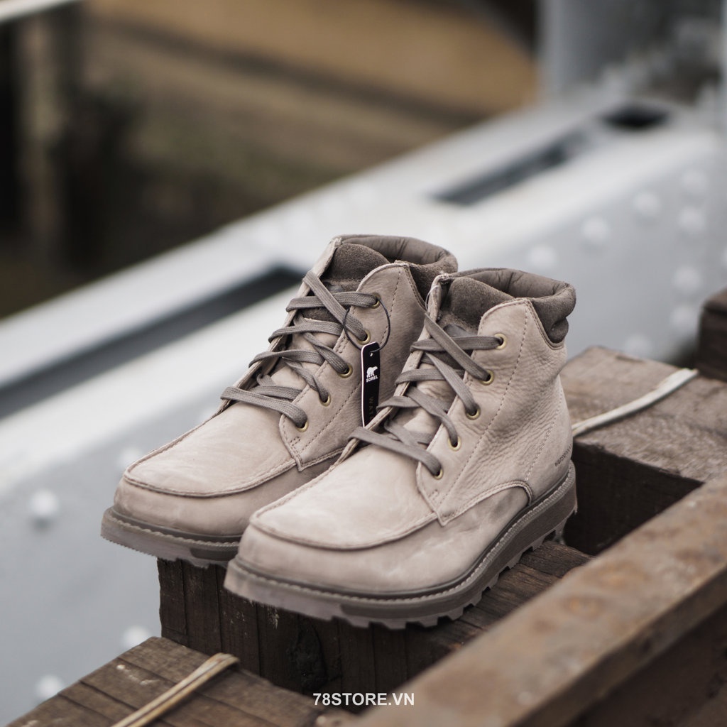 (Authentic 100%) Giày Boot Thời Trang Nam Sorel Madson II Moc Toe Xám Chính Hãng