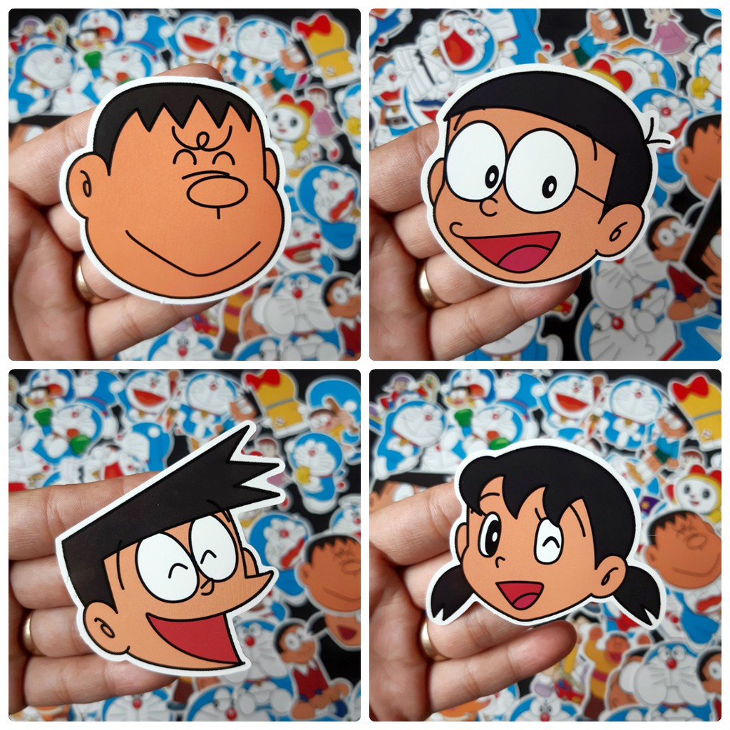 Miếng dán Sticker anime Doremon và những người bạn trọn bộ 120 hình - In rõ ràng sắc nét khó tróc