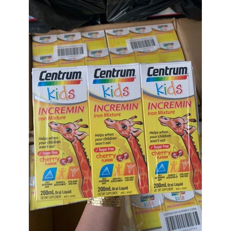 [Chính hãng Úc] Dành Cho Trẻ Biếng Ăn Siro Centrum Kids Incremin Iron Mixture Của Úc 200ml -Date mới