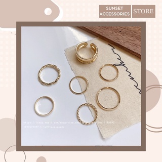 Set Nhẫn nữ đơn giản phong cách cá tính thời trang - nhẫn titan nữ - Sunset Accessories