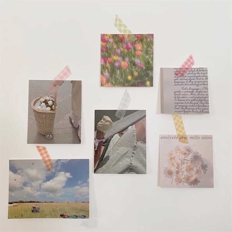Washi tape hình caro nhiều màu sắc
