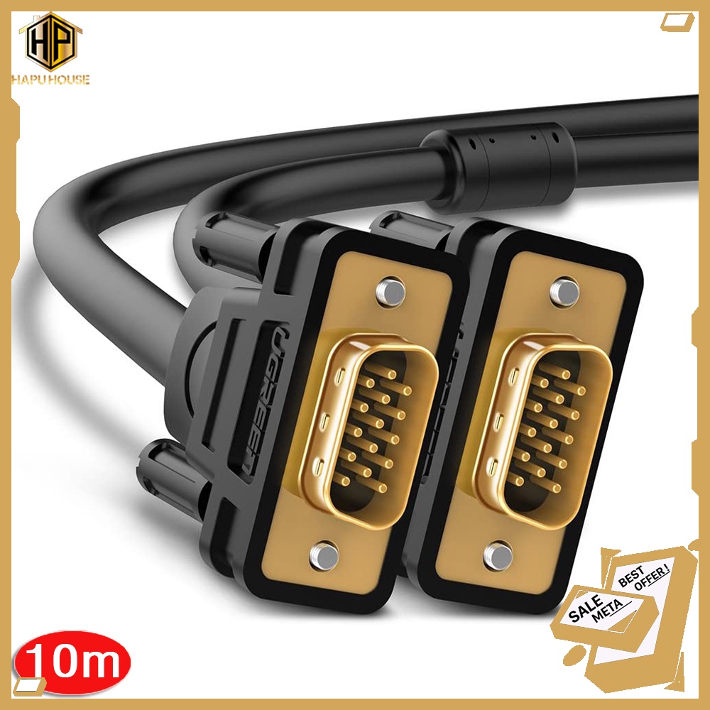 Cáp VGA Ugreen 11633 dài 10m độ phân giải Full HD chính hãng - Hapuhouse