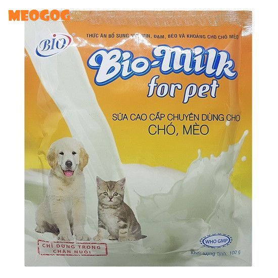 SỮA CHO CHÓ MÈO BIO MILK- Sữa cao cấp chuyên dùng cho chó, mèo 1 gói 100g