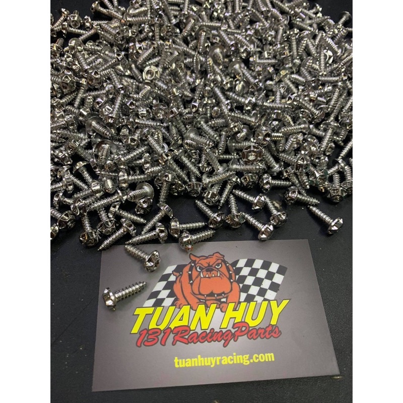 Ốc salaya inox 304 xoắn 4li 5li 4li15 5li15 dù bắt dàn áo honda yamaha pô e