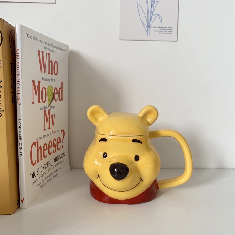 Cốc Uống Nước Winnie the Pooh Dễ Thương Bằng Sứ Họa Tiết Nổi