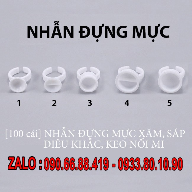Nhẫn đựng mực phun xăm, sáp điêu khắc, keo nối mi
