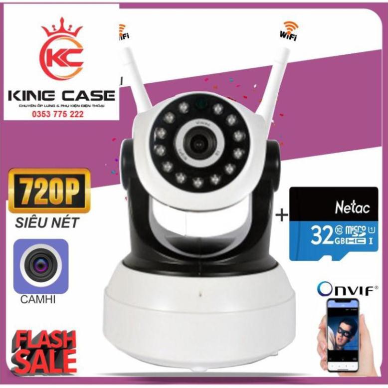 [COMBO] Camera IP Wifi CAMHI HD720P - Tặng kèm thẻ 32GB