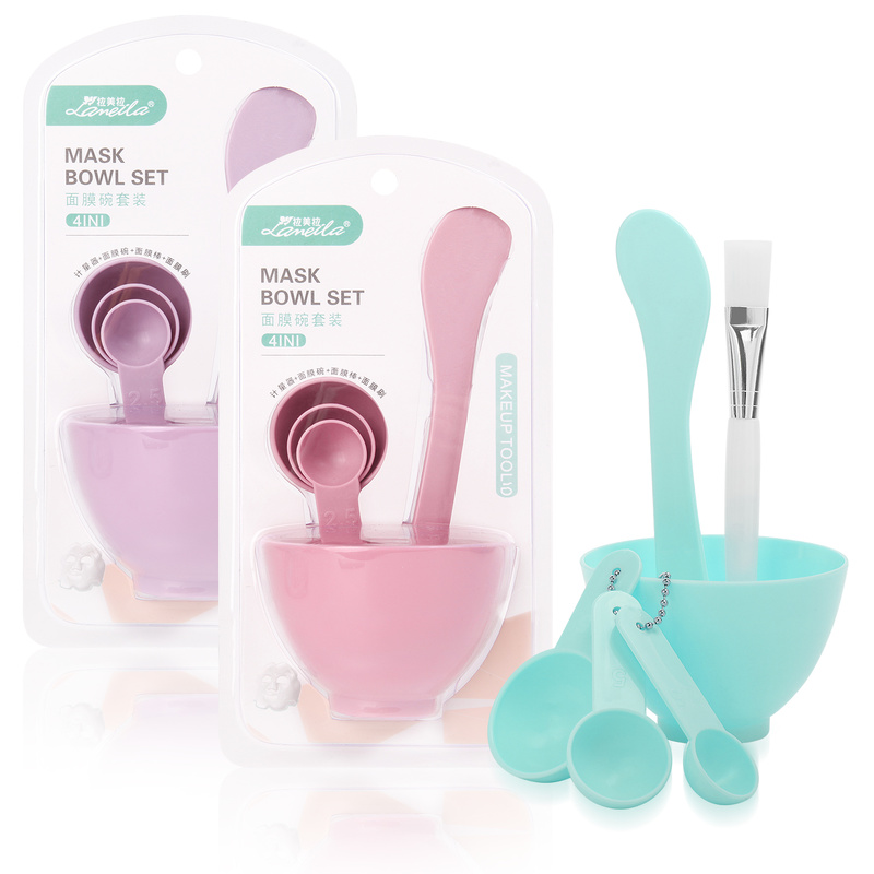 Bộ 6 dụng cụ trộn mặt nạ chăm sóc gồm bát / muỗng đong 4 trong 1 / cọ