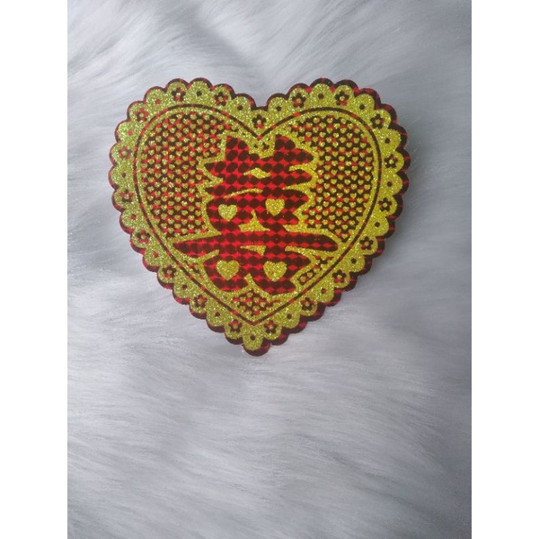Decal trái tim dán mâm quả, trái cây, trà